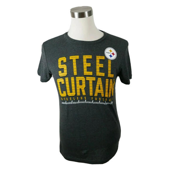 NFL Brand Pittsburgh Steelers Mens Sheer Heather Dark Gray T Shirt M - Picture 1 of 9
